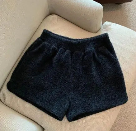 Autumn Winter Mink Plush Shorts