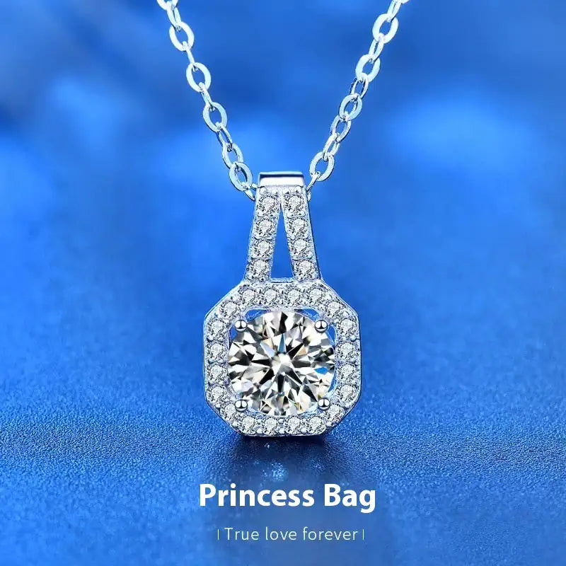 Moissanite Sterling Silver Necklace