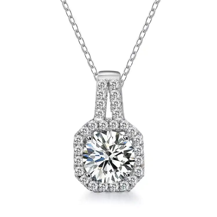 Moissanite Sterling Silver Necklace