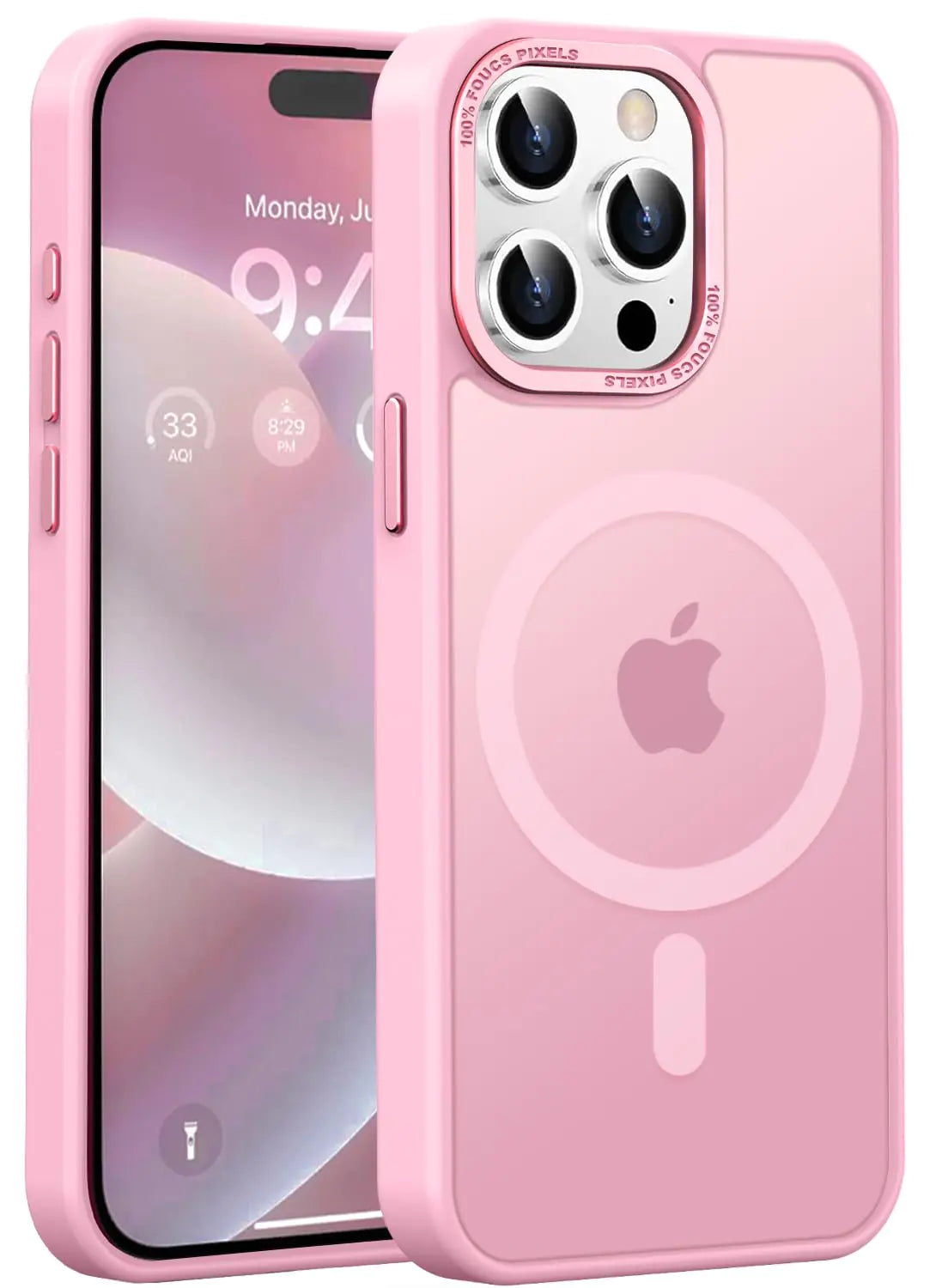 Magnetic for iPhone 15 Pro Max Case [Compatible with Magsafe] [Mil-Grade Protection], Pocket-Friendly, Slim Translucent Phone Case Cover for iPhone 15 Pro Max 6.7", Hot Pink