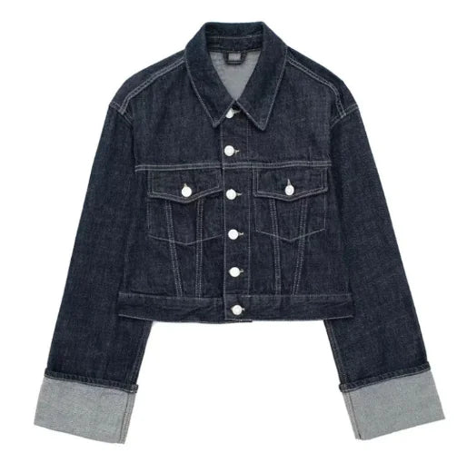 Women's Hemming Sleeve Denim Jacket