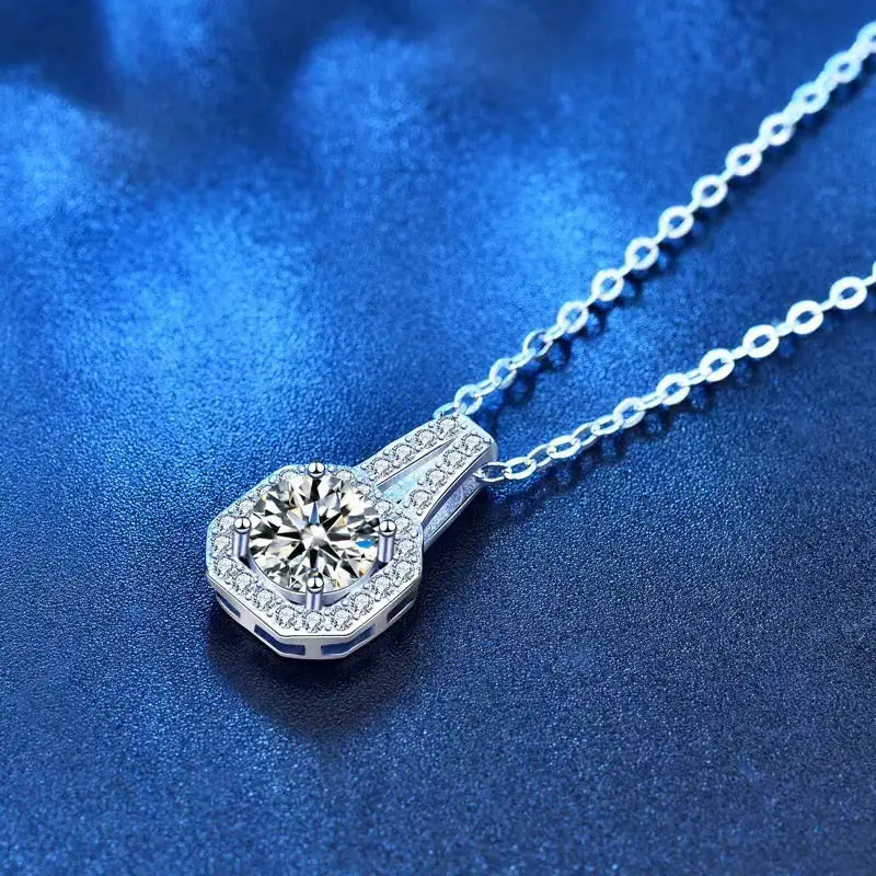 Moissanite Sterling Silver Necklace